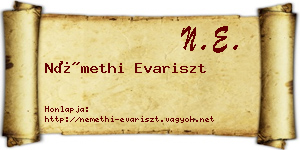 Némethi Evariszt névjegykártya